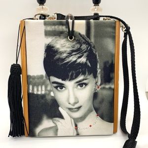 Vintage Hepburn Actress Cross Body Shoulder Messenger Laptop Bag Vintage Hepburn Actress Cross Body Shoulder Messenger Laptop Bag